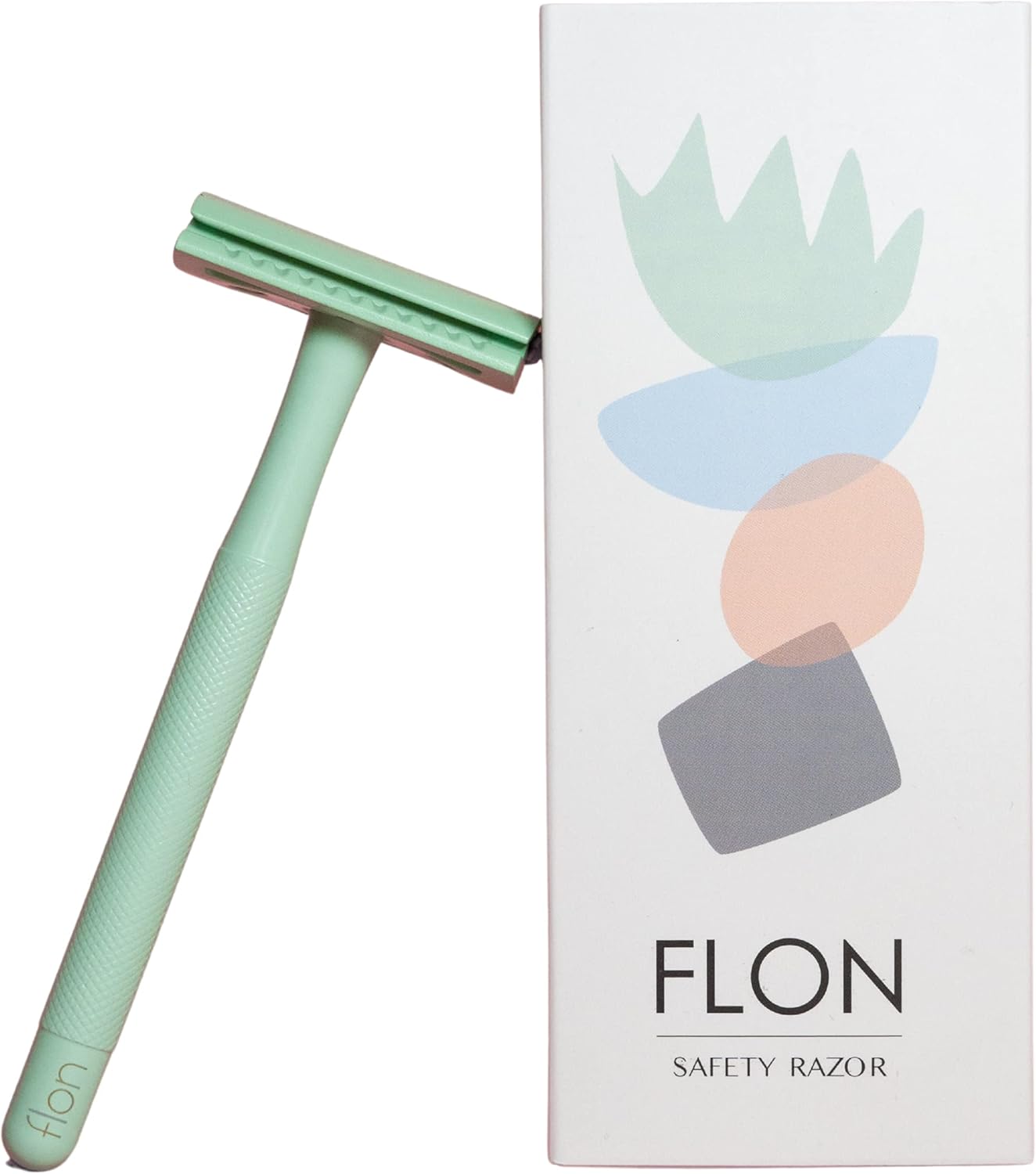 FLON® Single 2.0 Premium Long Double-Edged Safety Razor | Sustainable Plastic Free Zero Waste Gift UK (Pistachio Green)