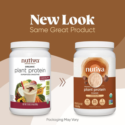 Nutiva Organic Plant Protein Smoothie, Chocolate, 1.4 Pound, USDA Orga