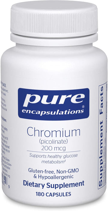 Pure Encapsulations Chromium (Picolinate) 200 Mcg | Hypoallergenic Supplement For Healthy Lipid And Carbohydrate Metabolism Support* | 180 Capsules