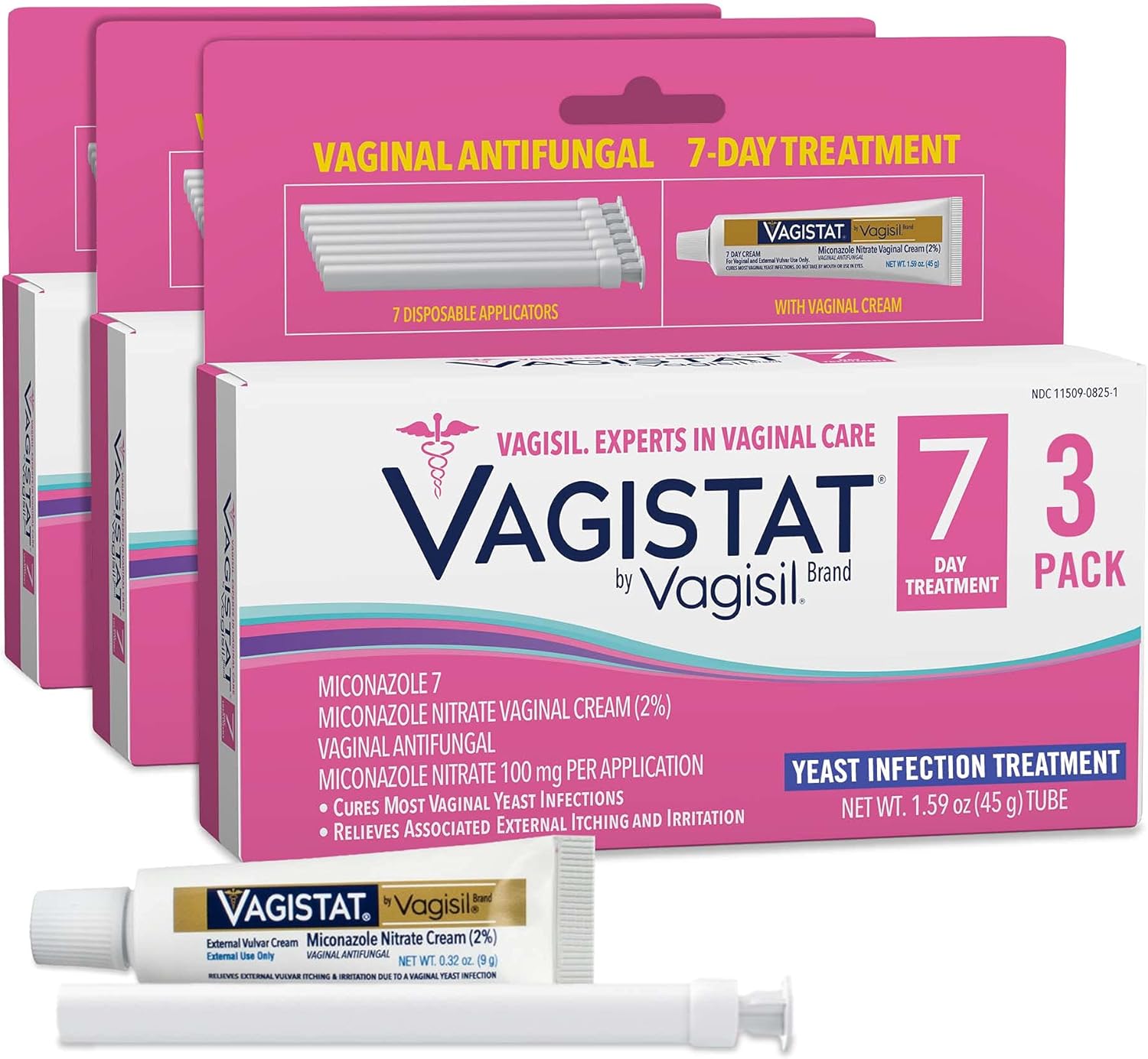 Vagistat 7 – Yeast Infection Treatment for Women – 2% Miconazole Cream + 7 Vaginal Suppositories – Relieves Itching & Irritation