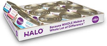 Halo Cat Seafood Pate Variety Pack: Grain Free Whitefish Pate, Salmon Pate, Seafood Medley Pate 5.5 Oz Can (Pack Of 12)