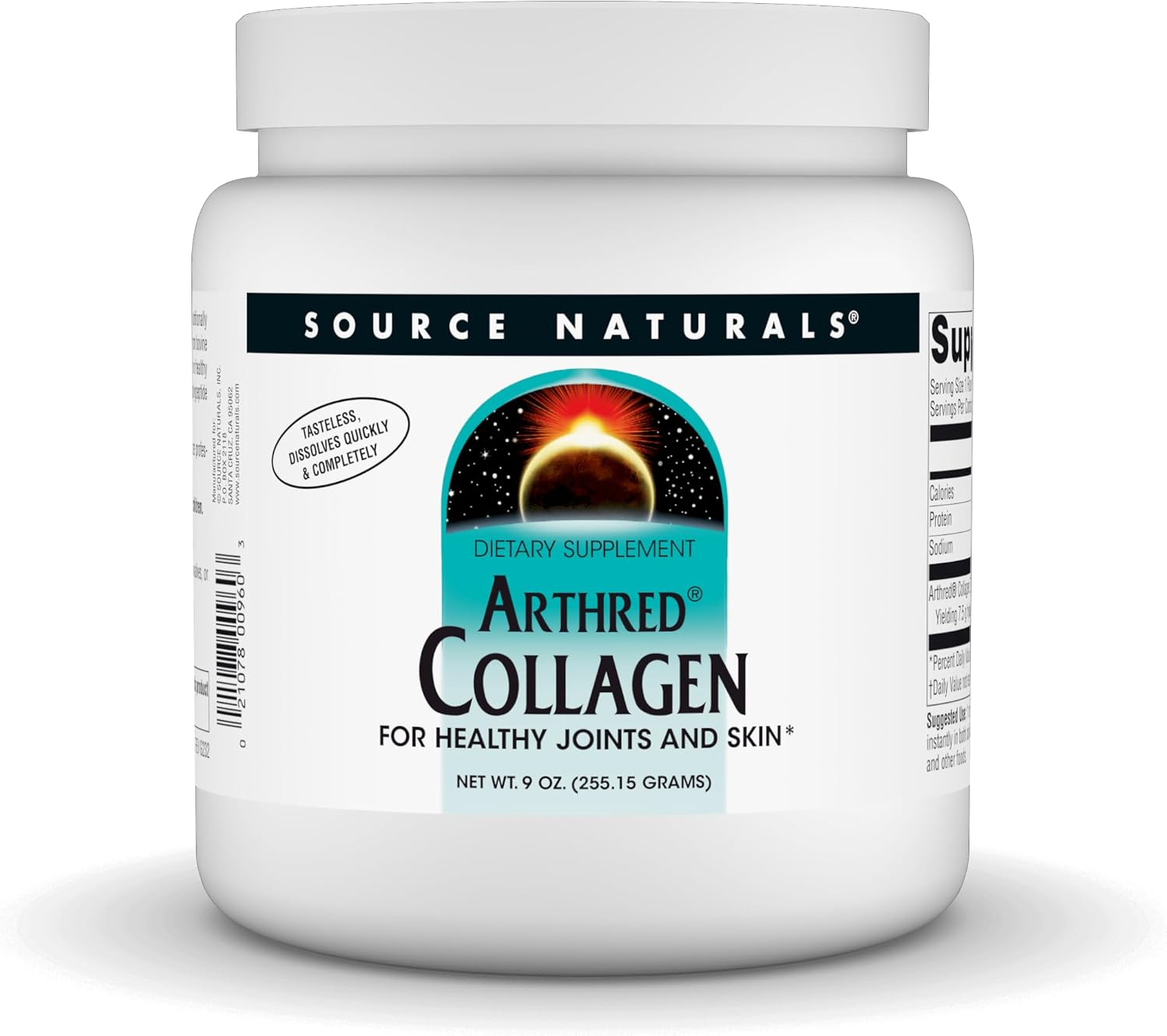 Source Naturals Arthred Collagen Protein Powder - Unflavored Quick Dissolve Hydrolyzed Peptides - Anti Aging Support For Bone, Joint & Skin Health - 9 Oz (30 Servings)