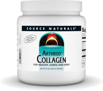 Source Naturals Arthred Collagen Protein Powder - Unflavored Quick Dissolve Hydrolyzed Peptides - Anti Aging Support For Bone, Joint & Skin Health - 9 Oz (30 Servings)
