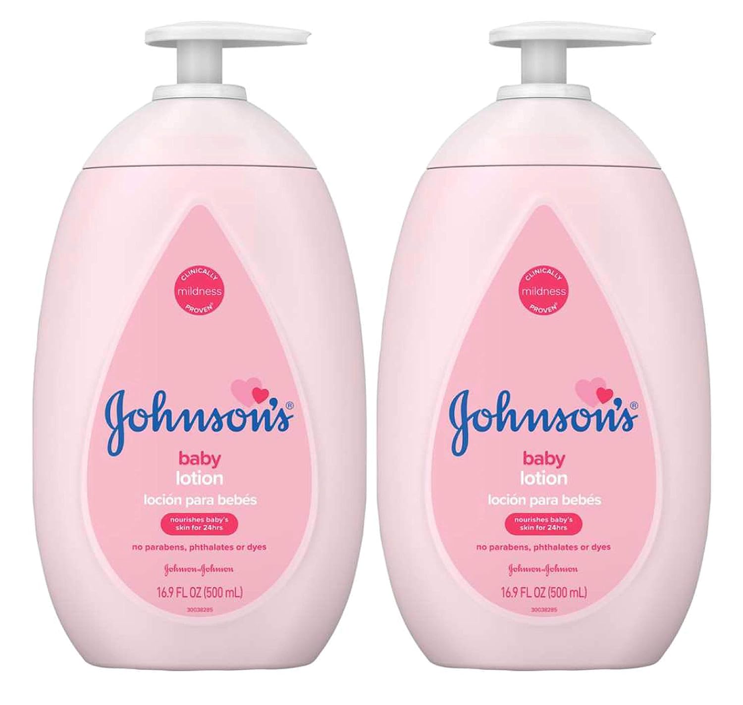 Johnsons Baby Lotion 16.9 Ounce Pump (500ml) (2 Pack) : Baby