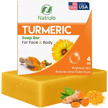Turmeric Soap Bar For Face & Body – Natural Turmeric Skin Soap Wash For Dark Spots, Intimate Areas, Underarms – Turmeric Brightening Face Soap Cleanses Skin, Great For Acne, Scars