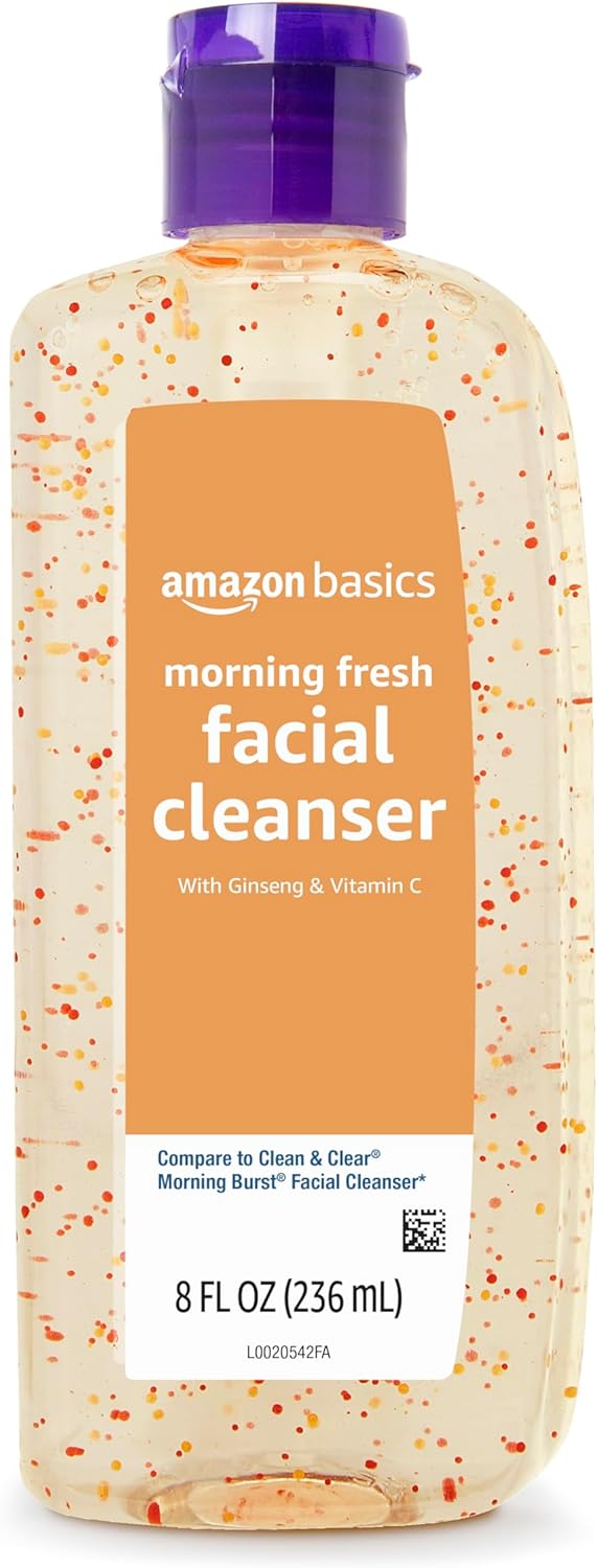 Amazon Brand - Solimo Morning Fresh Facial Cleanser With Ginseng And Vitamin C, 8 Fl Oz