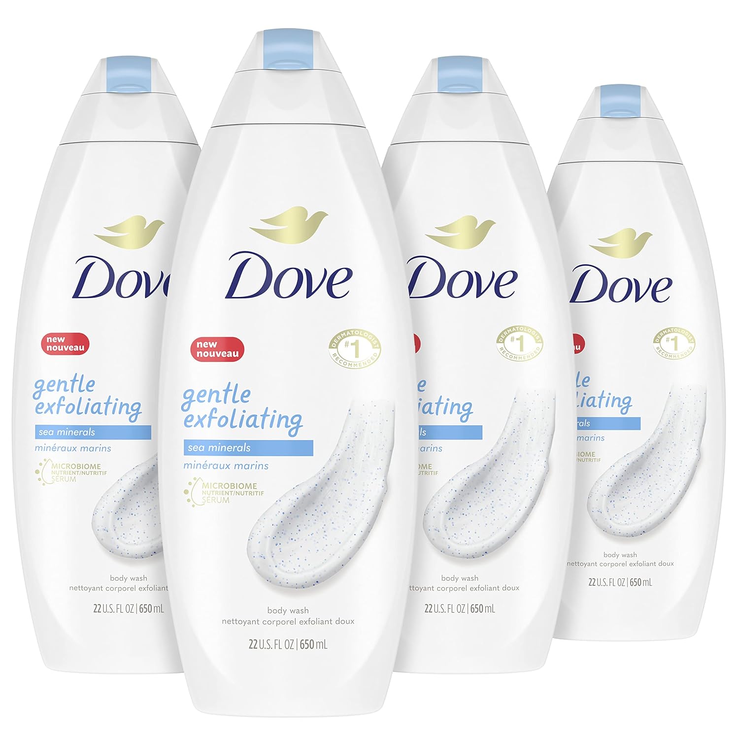 Dove Body Wash Instantly Reveals Visibly Smoother Skin Gentle Exfoliating Effectively Washes Away Bacteria While Nourishing Your Skin 22 Oz 4 Count