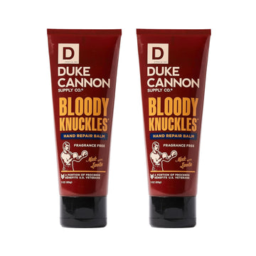 Duke Cannon Bloody Knuckles Hand Repair Balm - 3 oz Tube | Moisturizes Dry, Cracked Hands | Lanolin-Enriched, Non-Greasy Formula | Unscented, 2-Pack : Beauty & Personal Care