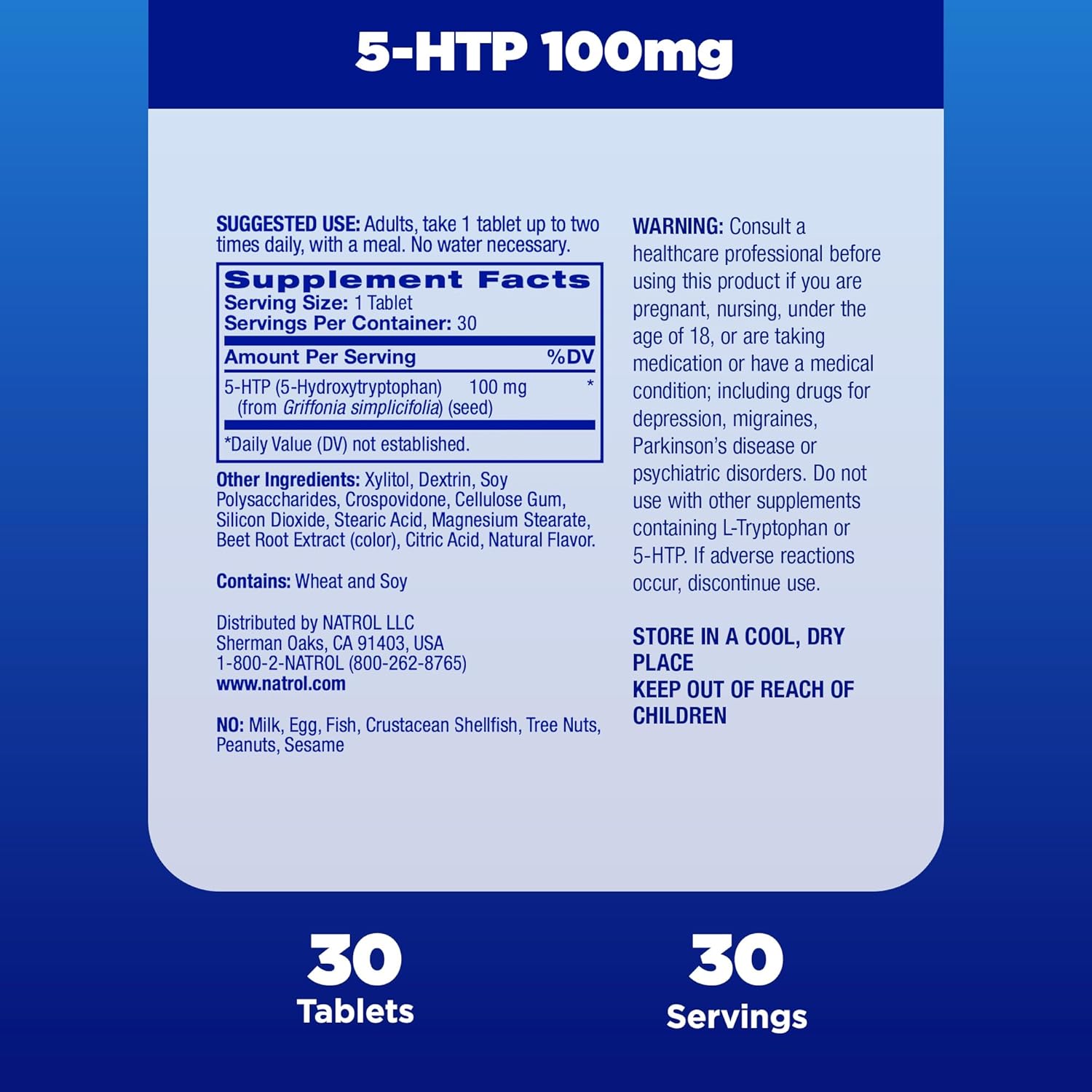 Natrol 5-HTP Fast Dissolve Tablets, Helps Maintain a Positive Outlook, Enables Production of Serotonin, Drug-Free, Controlled Release, Maximum Strength, Wild Berry Flavor 30 Count (Pack of 1) : Health & Household