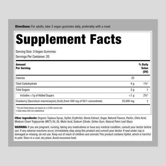 Piping Rock Cranberry Gummies | 60 Count | Cranberry Mango Flavor | Cleansing Supplement | Vegan Gummy | Non-Gmo, Gluten Free