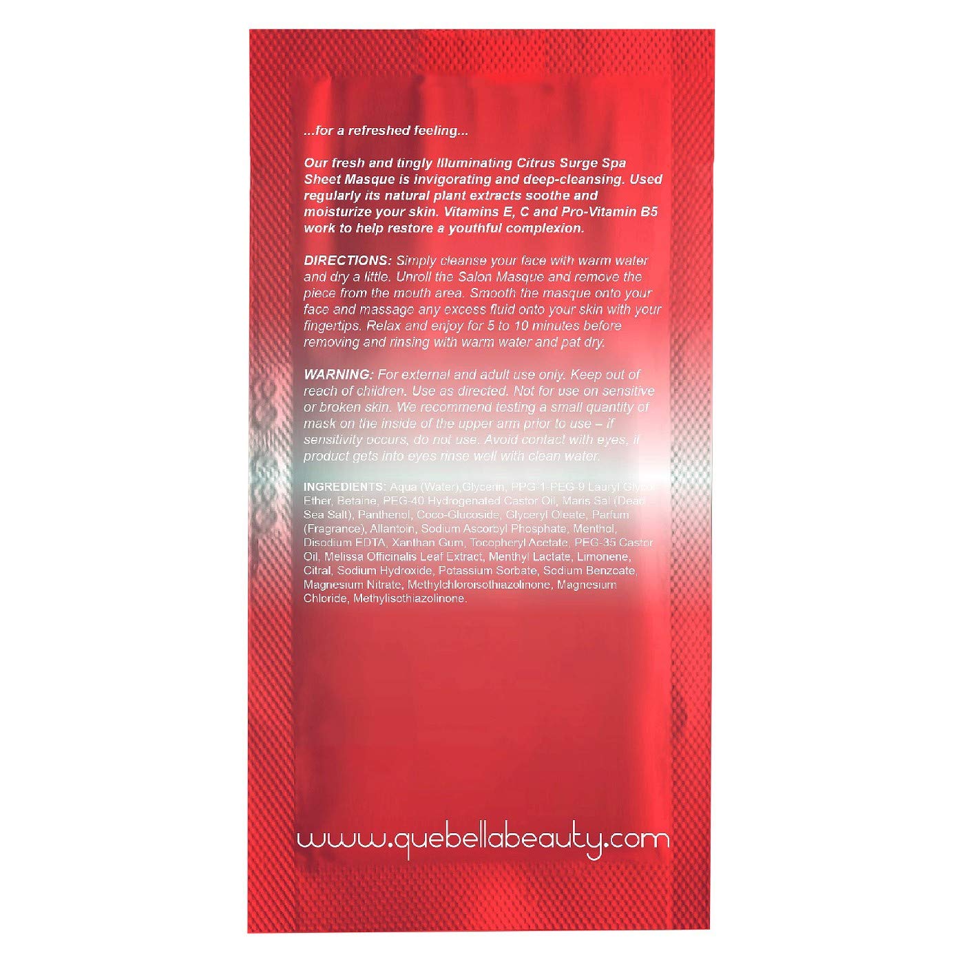 Que Bella B07Gnrpp7T Illuminating Sheet Mask - Citrus Surge : Beauty & Personal Care