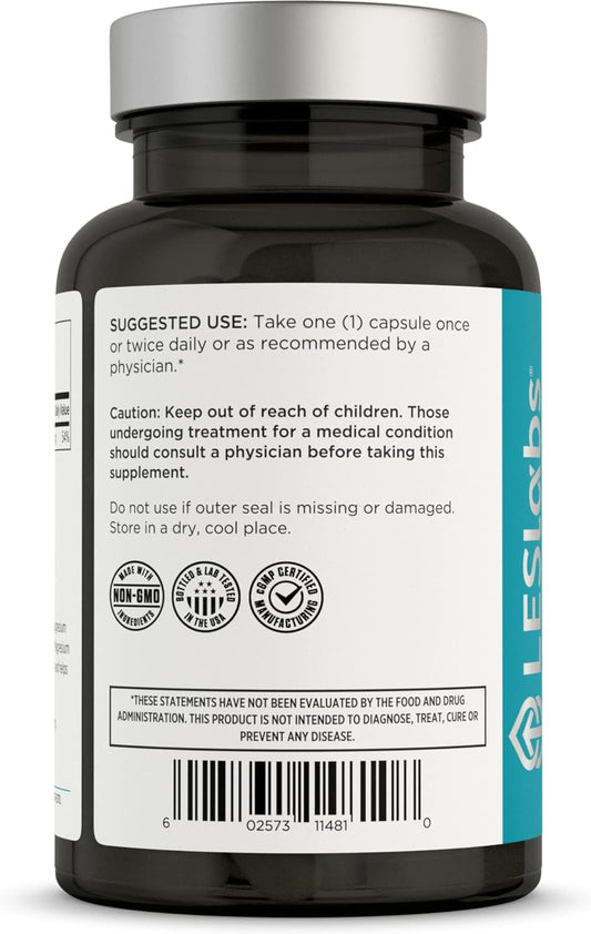 Les Labs Magnesium Citrate – Stress Relief, Restful Sleep, Heart Health, Metabolism, Nerve & Muscle Function – Non-Gmo Supplement – 120 Capsules