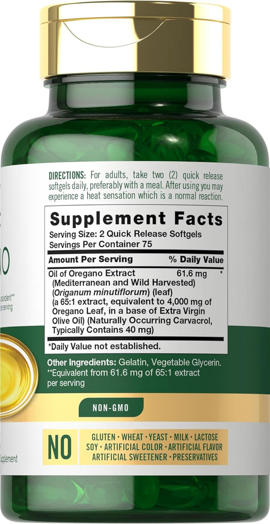 Carlyle Oregano Oil Extract | Max Potency | 150 Softgel Capsules | Non-Gmo And Gluten Free Formula | Contains Carvacrol