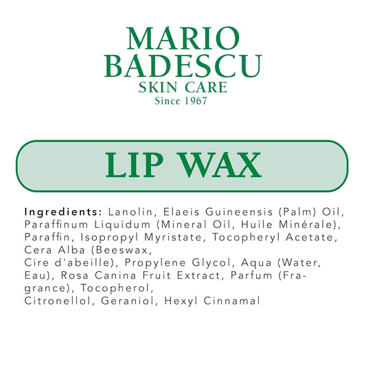Mario Badescu Lip Wax With Rosehip And Vitamin E Oils, Lightweight And Antioxidant Rich Lip Moisturizer For Dry Lips, Non-Greasy And Non-Sticky Hydrating Lip Balm