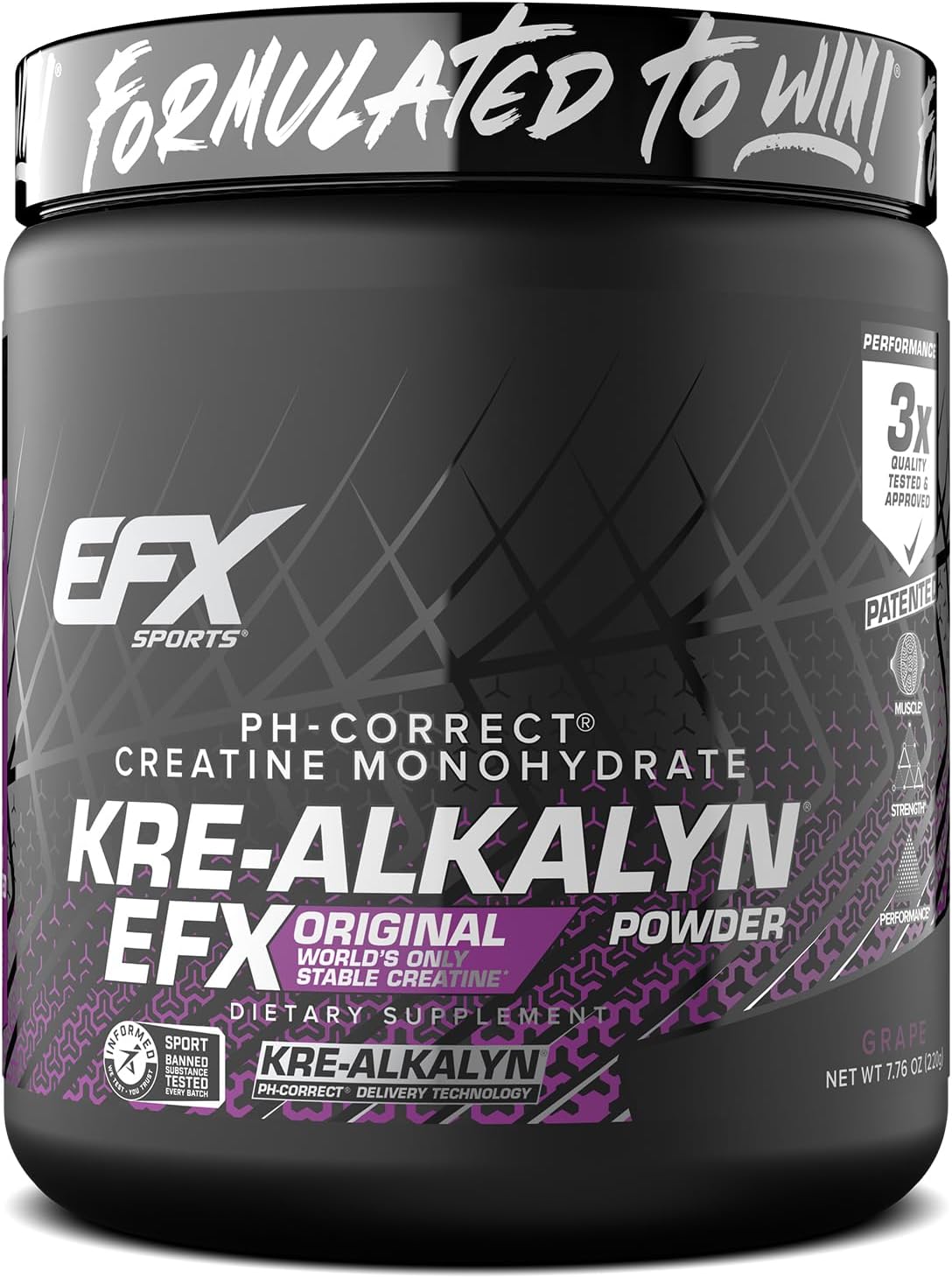 Efx Sports Kre-Alkalyn Efx Powder | Ph Correct Creatine Monohydrate Powder Supplement | Strength, Muscle Growth & Performance | 55 Servings (Mango)