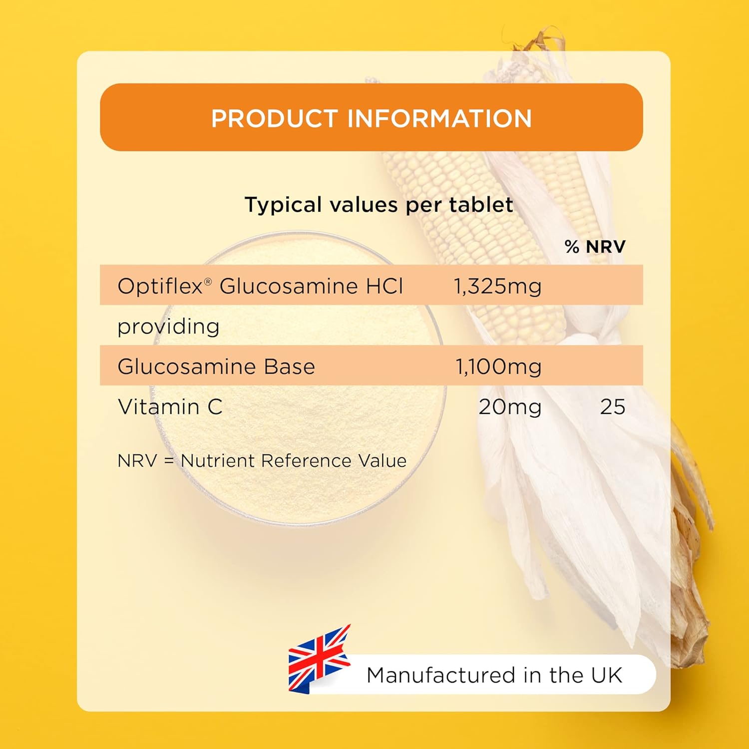 Healthspan Optiflex Glucosamine HCI 1,325mg with Vitamin C | Shellfish Free Vegan Tablets for Joint Health | 40% More glucosamine Than Glucosamine Sulphate | Added Vitamin C (120 Tablets) : Amazon.co.uk: Health & Personal Care