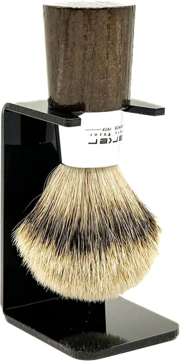 Parker 100% 3-Band Silvertip Badger Bristle Walnut And Chrome Handle Handmade Shaving Brush - Brush Stand Included