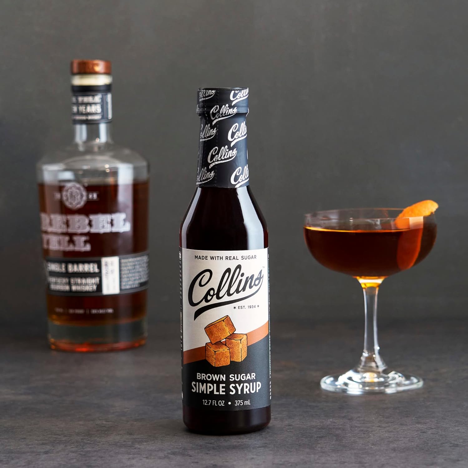 Collins Brown Sugar Syrup - Simple Syrup for Cocktails, Brown Sugar Coffee Syrup - Cocktail Syrup 12.7oz Set of 1 : Everything Else