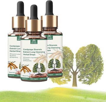 Cordyceps Sinensis Extract - Lung Clearing Drops - Clean & Breathe, Cordyceps Sinensis Extract Lung Clearing Herbal Drops (3)