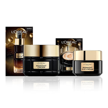 L’Oreal Paris Age Perfect Anti-Aging Midnight Face Cream + Midnight Eye Cream, Smooths Wrinkles & Reduces 8 Signs Of Eye-Aging + Face Cream Face Serum Samples