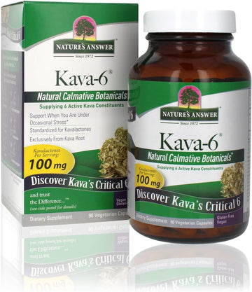 Nature'S Answer Kava Root Powder Supplement Vegetarian Capsules, 90-Count | Natural Calming Aid | Mood Support | Promotes Stress Relief