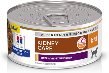 Hill'S Prescription Diet K/D Kidney Care Beef & Vegetable Stew Wet Dog Food, Veterinary Diet, 5.5 Oz. Cans, 24-Pack