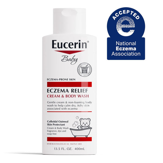 Eucerin Baby Eczema Relief Cream Body Wash, Fragrance Free Eczema Body Wash For Babies With Colloidal Oatmeal, 13.5 Fl Oz Bottle