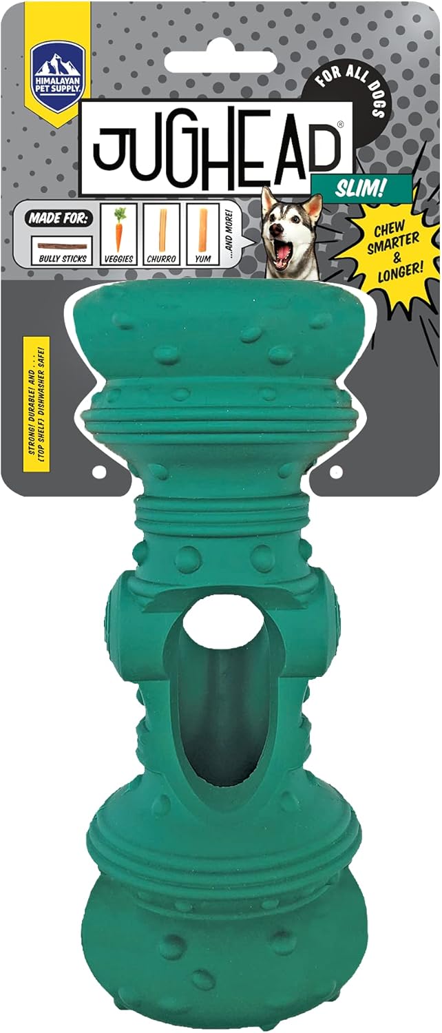 Himalayan Dog Chew Jughead Slim Dog Chew Holder, Secures Chews For Dogs, Chew Smarter And Longer, Stimulate Your Dog, Holds Yak Chews Or Bully Sticks, 1 Dog Toy