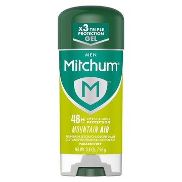 Mitchum Antiperspirant Deodorant Stick For Men, Triple Odor Defense Gel, 48 Hr Protection, Dermatologist Tested, Mountain Air, 2.25 Oz (3202-00)