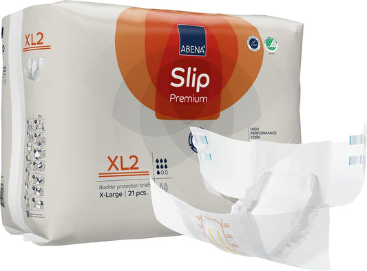 ABENA Slip Premium All-In-One Incontinence Pads For Men & Women, Eco-Labelled Womens Incontinence Pads, Mens Incontinence Pads, - XL 2, 110-170cm Waist, 3400ml Absorbency, 21PK