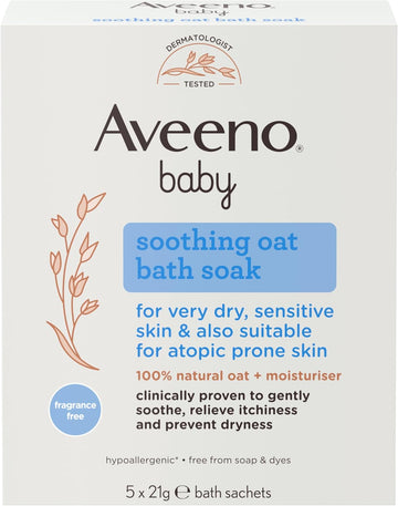 Aveeno Baby Soothing Oat Bath Sachets, 21 G (Pack Of 20)