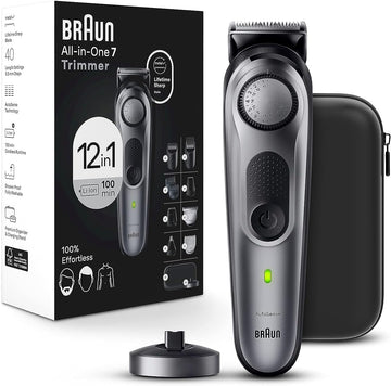 Braun All-In-One Style Kit Series 7 7440, 12-In-1 Trimmer For Men With Beard Trimmer, Body Trimmer For Manscaping, Hair Clippers & More, Braun’S Sharpest Blade, 40 Length Settings, Waterproof