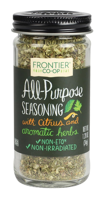 Frontier Seasoning Blends Salt Free All-Purpose Seasoning, 1.20 Ounce Bottle (Pack Of 12)