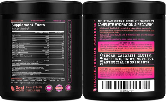 Enhanced Electrolyte Powder (Raspberry Guava 90Ct) Sugar Free + Bcaa, B-Vitamins & Real Salt® - Keto Electrolytes Drinks, Hydration Powder W Potassium, Sodium, Zinc, Magnesium For Hydration & Recovery