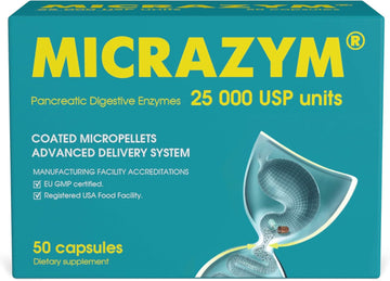 Avva Pharm? Pancreatic Enzymes - 25,000 Usp Effective Pancreatic Enzyme Supplements - Digestive Enzymes For Digestion - 50 Fast-Acting Capsules With Amylase, Lipase And Protease