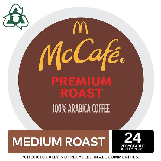 McCafe Premium Roast Coffee, Keurig Single Serve K-Cup Pods, Medium Roast, 24 Count (Pack of 4)