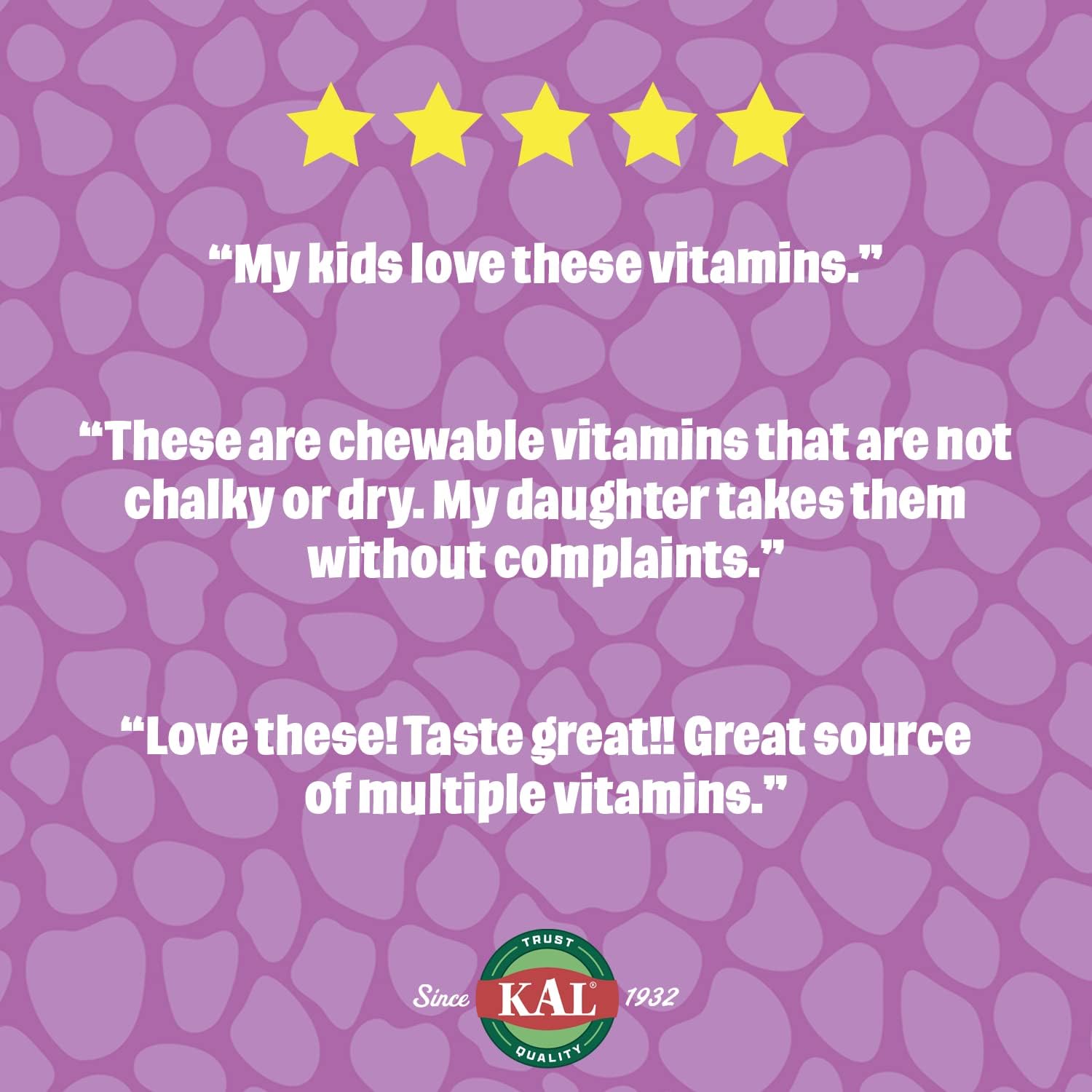 KAL MultiSaurus Kids Chewable Multivitamins, 11 Essential Vitamins and Minerals for Kids, Berry, Grape, Orange Chewables, Gluten and Fructose Free, 90 Servings, 90 Dinosaur-Shaped Chewables : Everything Else