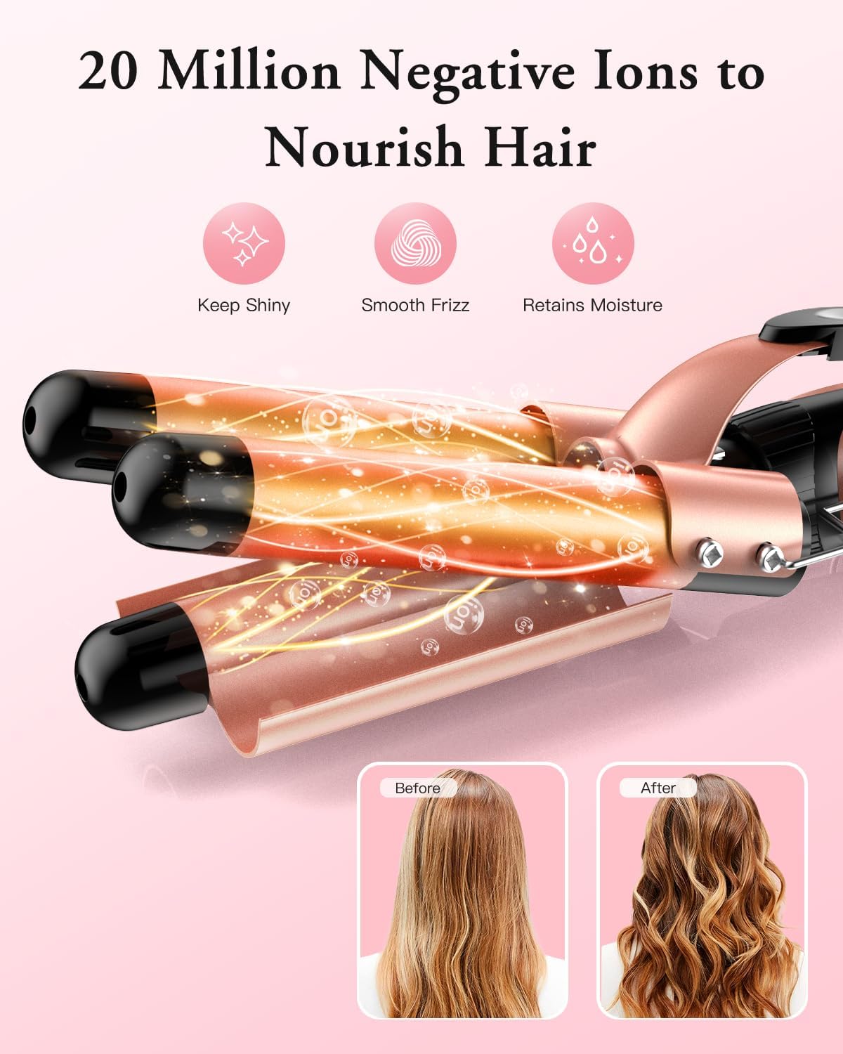 Waver Curling Iron Wand - Bestope Pro 5 In 1 Curling Wand Set With 3 Barrel Hair Crimper For Women, Fast Heating Crimper Wand Curler In All Hair Type, Women Gifts - Purple : Beauty & Personal Care