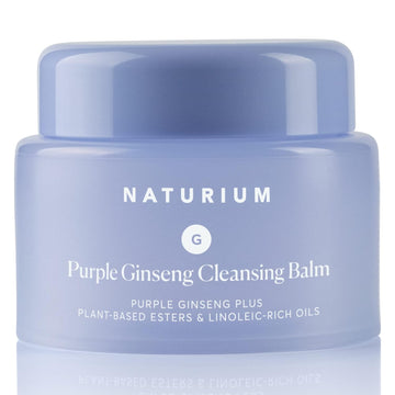 Naturium Purple Ginseng Cleansing Balm Plus Plant-Based Esters & Linoleic-Rich Oils, Smoothing Face Wash, 3.0 Oz