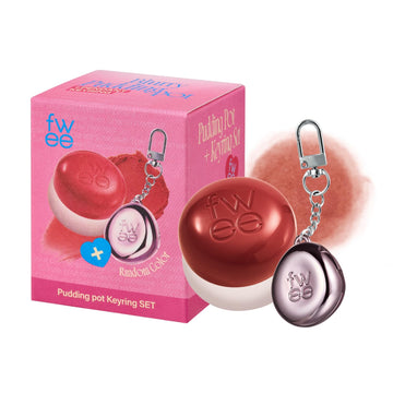 Lip&Cheek Blurry Pudding Pot + Pendant Keyring | Feel'N | Random Colored Keyring | Makeup Blush, Buildable Lightweight, Multi-Use Soft Matte Finish | 5G