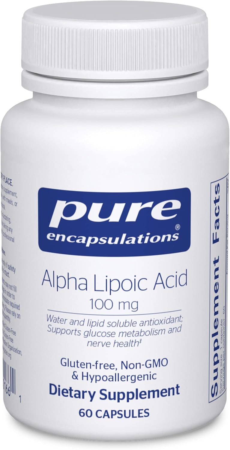 Pure Encapsulations Alpha Lipoic Acid 100 Mg | Ala Supplement For Liver Support, Antioxidants, Nerve And Cardiovascular Health, Free Radicals, And Carbohydrate Support* | 60 Capsules