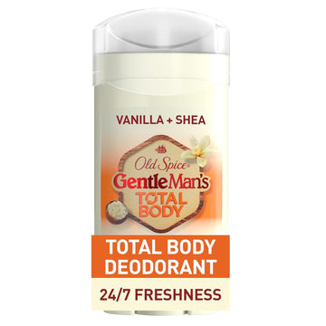 Old Spice Whole Body Deodorant For Men, Total Body Deodorant, Vanilla + Shea, Aluminum Free Deodorant Stick For 24/7 Freshness // Dermatologist Tested Whole Body Deodorant, 3.0 Oz