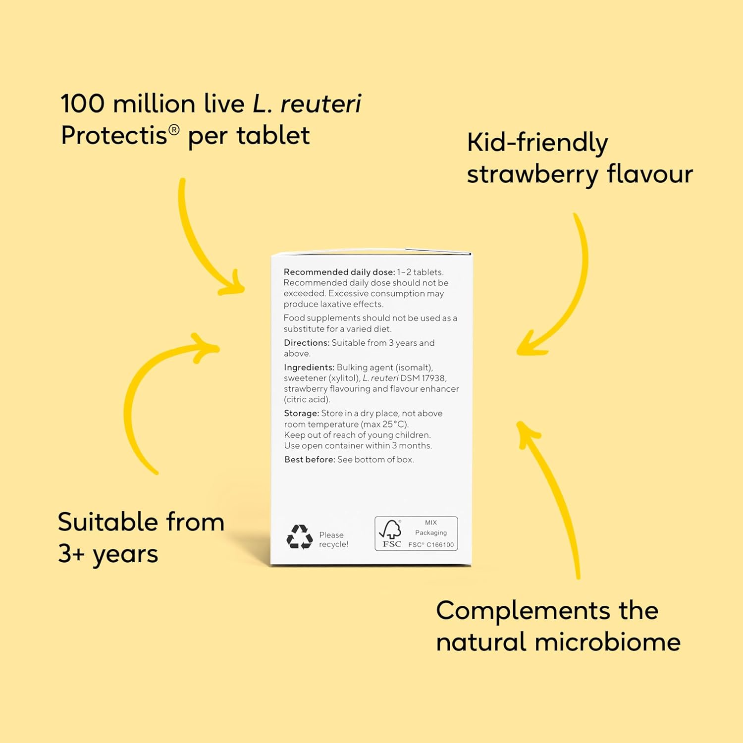 BioGaia Protectis Kids Tablets | 30 Chewable Probiotic Supplements with 100 Million Live L. Reuteri | Gut Health and Comfort | Digestive System Support for Children - Strawberry Flavour : Amazon.co.uk: Health & Personal Care