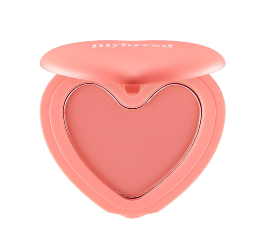 Lilybyred Luv Beam Cheek(Ad) (04_Selfie Red) - Heart Shaped Powder Blush With Shimmer, Natural-Looking Flush, Long-Lasting Radiance, Korean Beauty