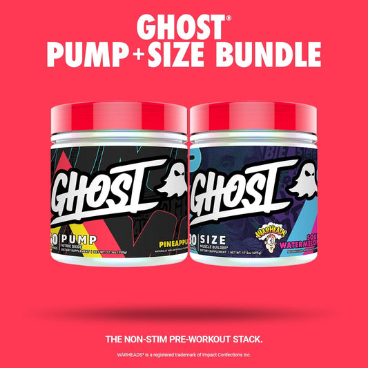 Ghost Bundles - Pump Nitric Oxide Powder (Pineapple) & Size Muscle Builder (Warheads Sour Watermelon)