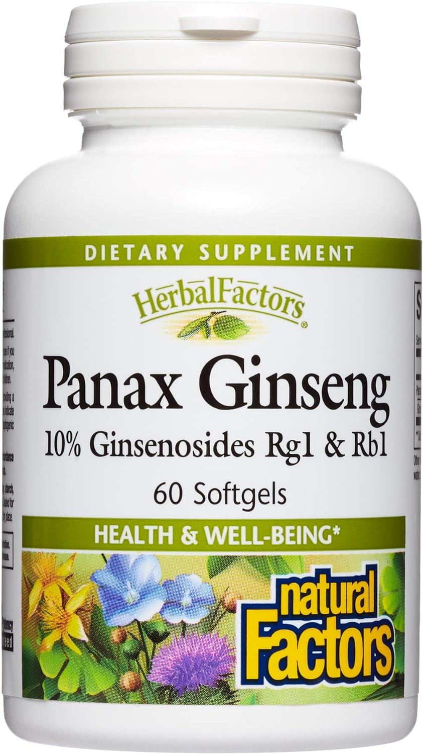 HerbalFactors by Natural Factors, Panax Ginseng, Promotes Resistance to Everyday Stress and a Healthy Well-Being, 60 softgels (60 servings) : Health & Household