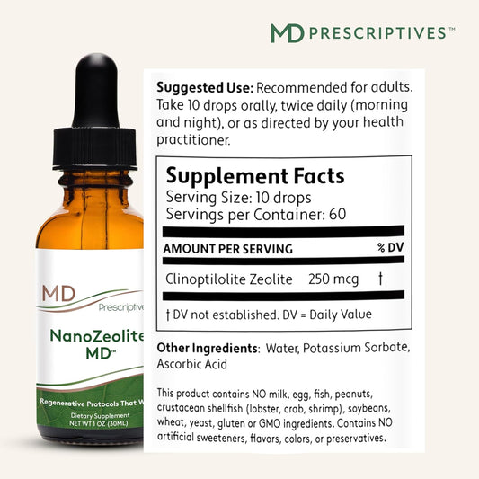 Nanozeolite Md - Soluble Zeolite Solution - 60 Servings - 1 Fl Oz