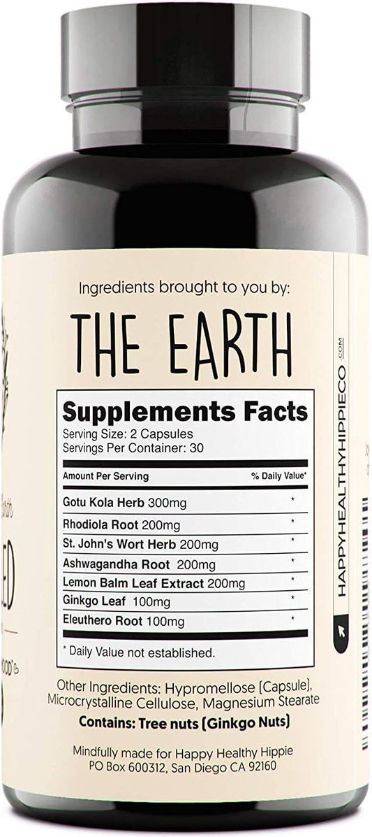 Happy Healthy Hippie Joy-Filled Mood Support Supplement + Organic Ashwagandha Stress Support Supplement