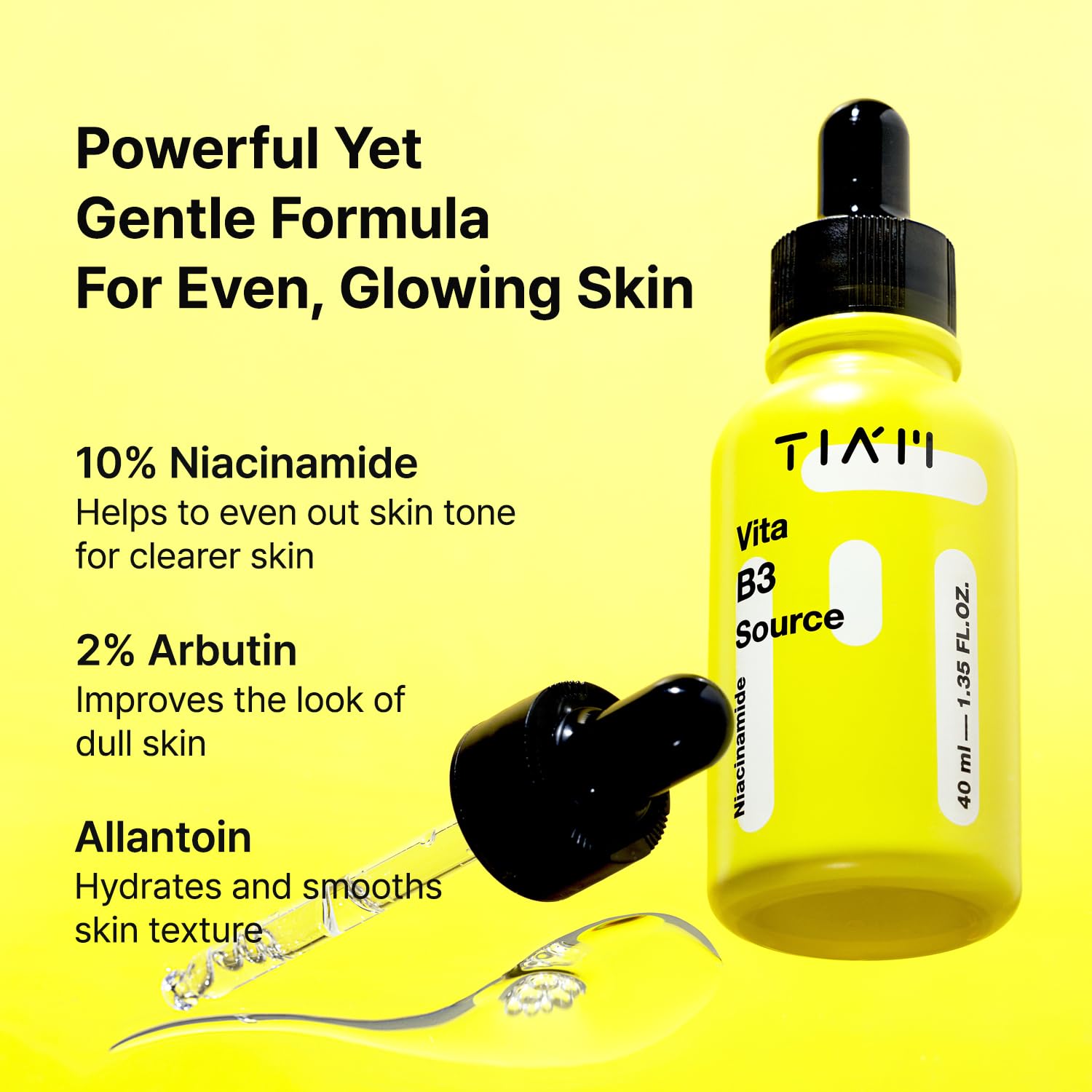 Tiam Vita B3 Source, 10% Niacinamide Serum, 2% Arbutin, Hyperpigmentation, Dark Spot Treatment, 1.35 Fl Oz
