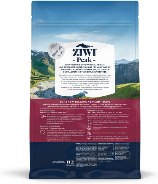 ZIWI Peak Air-Dried Dog Food – All Natural, High Protein, Grain Free & Limited Ingredient with Superfoods (Venison, 2.2 lb)